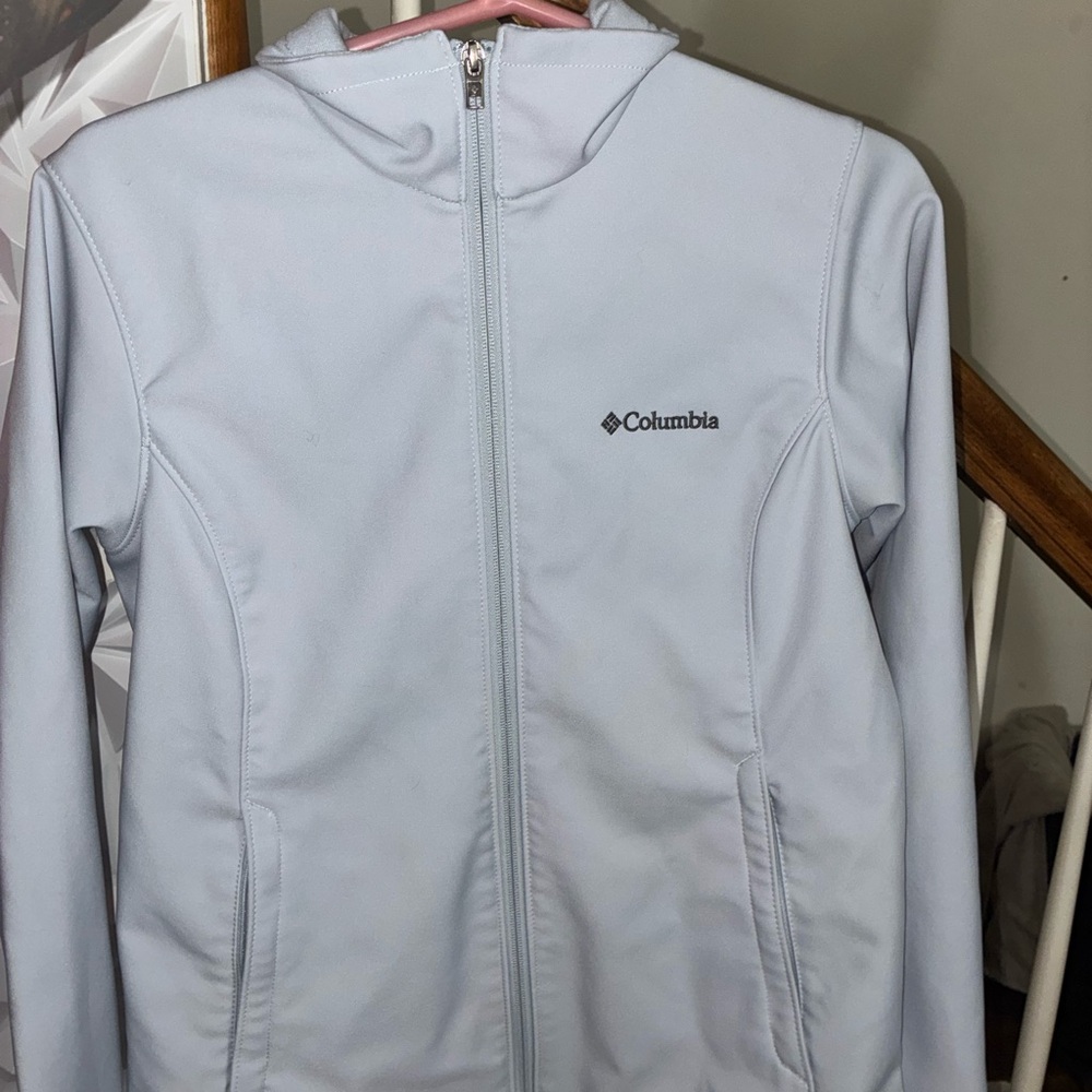 Columbia Women's Light Blue Hooded Softshell Jacket